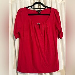 White House Black Market Women's Red Blouse